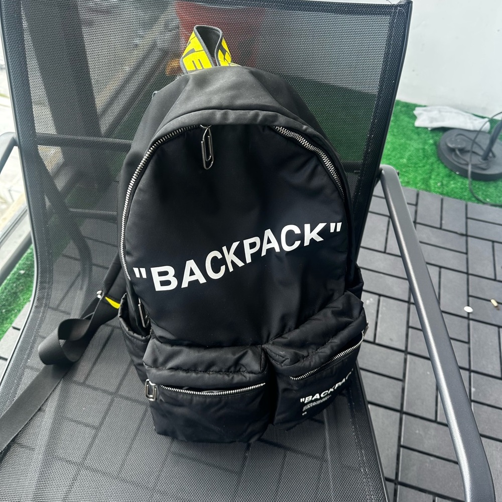 Off-White Black Backpack With White Lettering - image 6